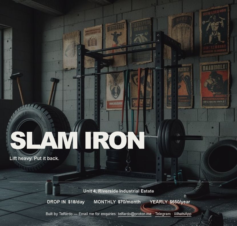SLAM IRON strength gym website homepage